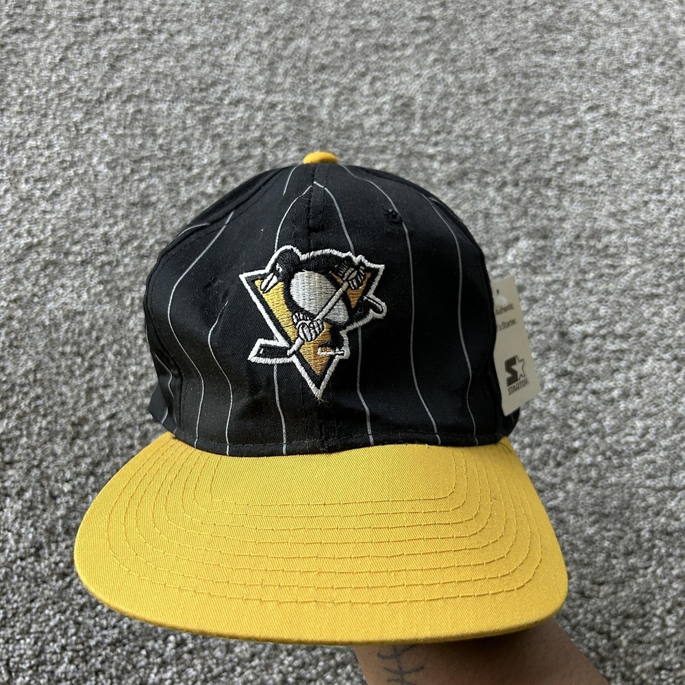 Vintage Pittsburgh Penguins Hat Cap Mens One Size Black NHL Hockey Starter 90s